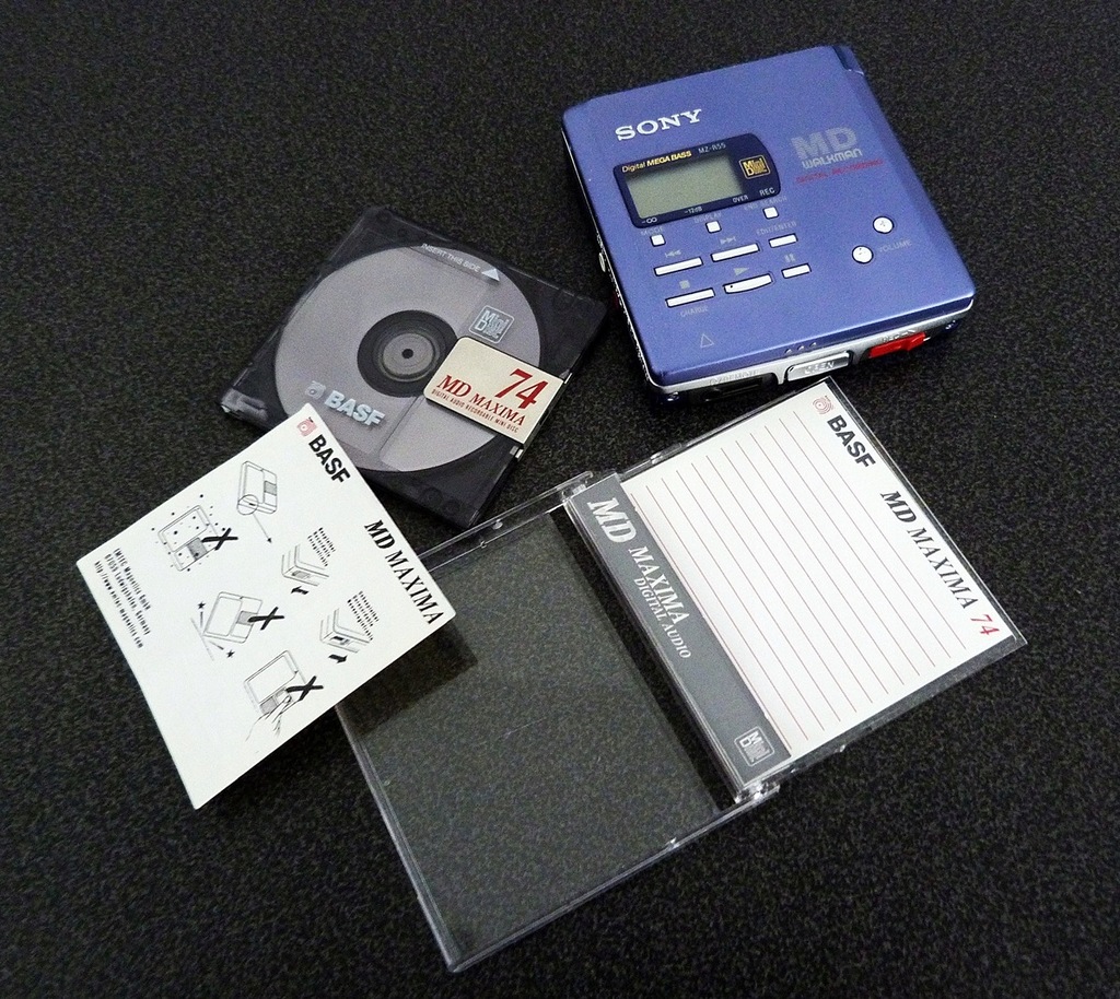 Minidisc MD Walkman Sony MZR55 + AKCESORIA SONY 8295305301