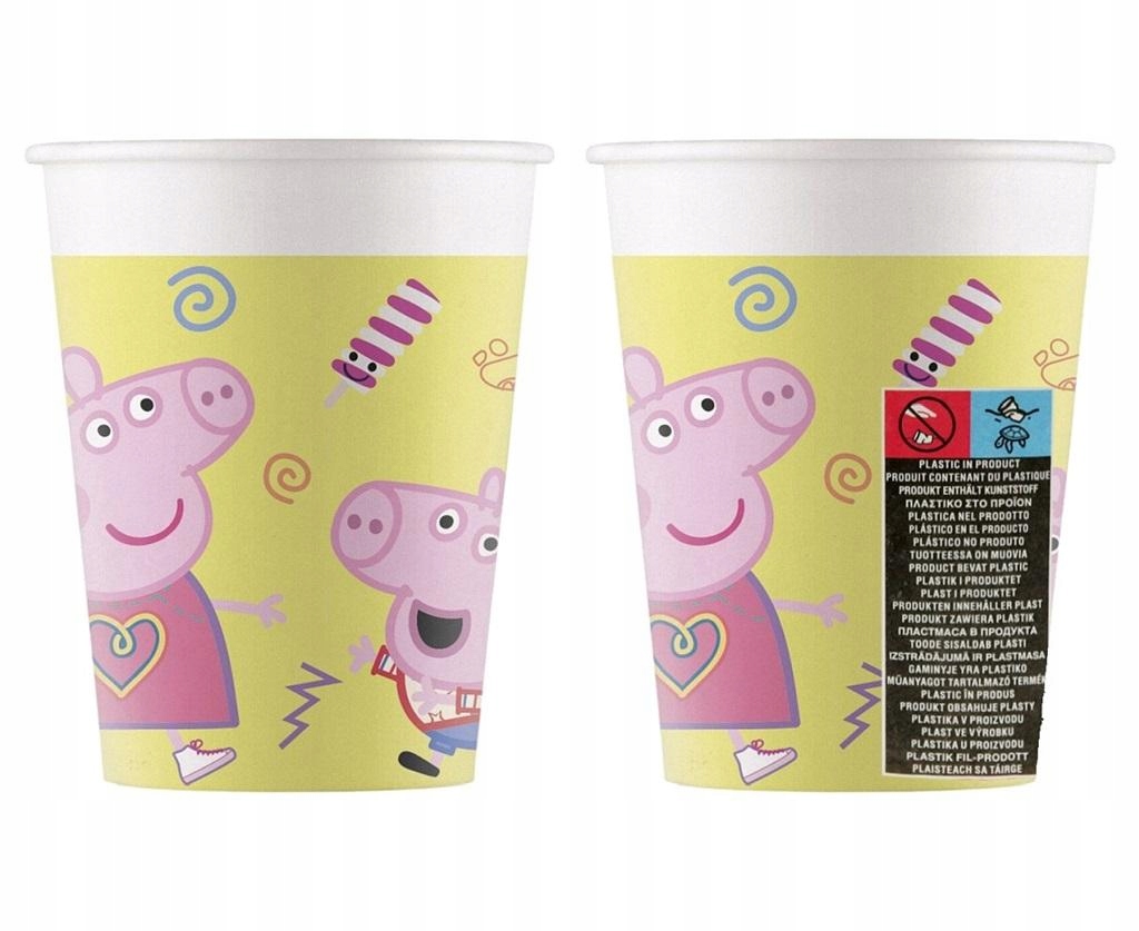 KUBECZKI PAPIEROWE ŚWINKA PEPPA PIG 200ML 8SZT