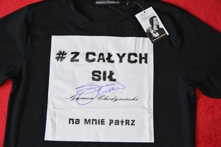 Męska koszulka z autografem Szymona Chodynieckieg