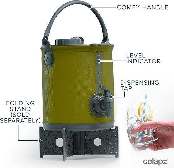 Colapz Składany Pojemnik na Wodę 2 w 1 –8 L Wiadro z Kranem i Pokrywką
