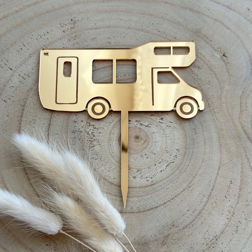 Kamper samochód topper dekoracyjny podróż Plexi Złote lustro