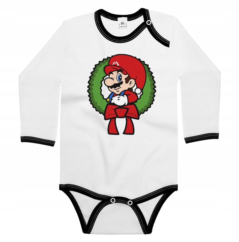 Body długi rękaw Merry Mario Christmas 98