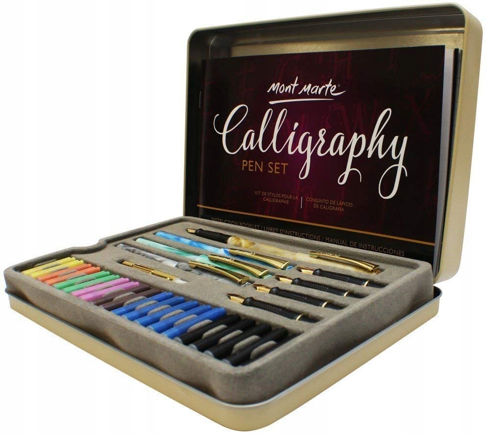 Mont Marte zestaw do kaligrafii pióra tusz zeszyt 8109196718
