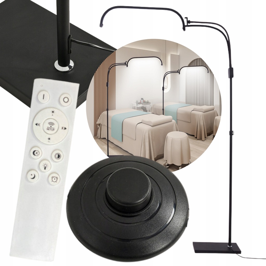 LAMPA KOSMETYCZNA PODLOGOWA STOJĄCA BEZCIENIOWA LED STYLIZACJA BRWI RZĘS