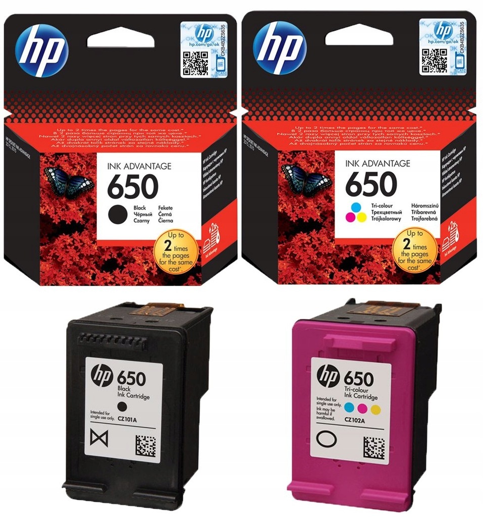 Купить Набор чернил для принтера HP 650, ЧЕРНЫЙ + ЦВЕТ: отзывы, фото, характеристики в интерне-магазине Aredi.ru