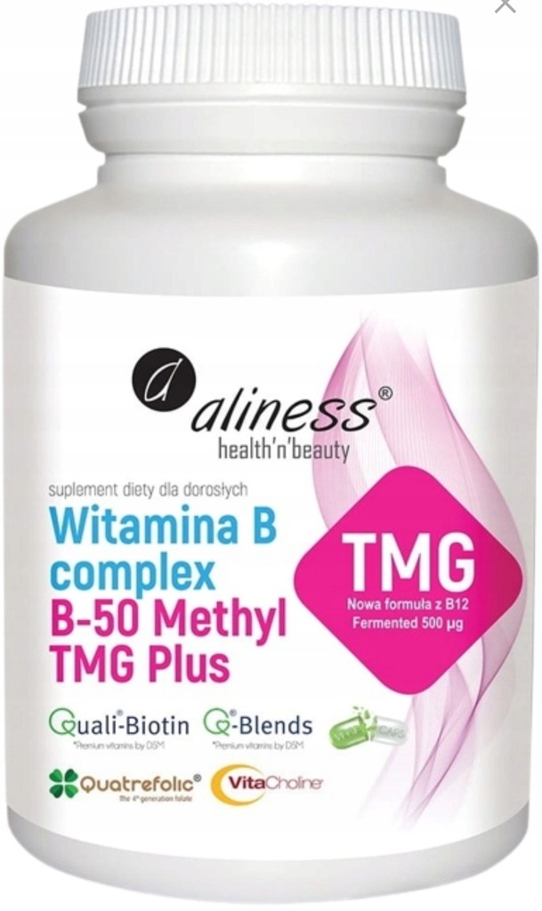 Suplement diety Aliness Witamina B Complex B-50 Methyl TMG 100 kapsułek