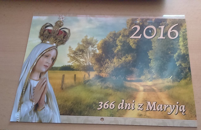 Kalendarz ścienny 366 dni z Maryją 2016