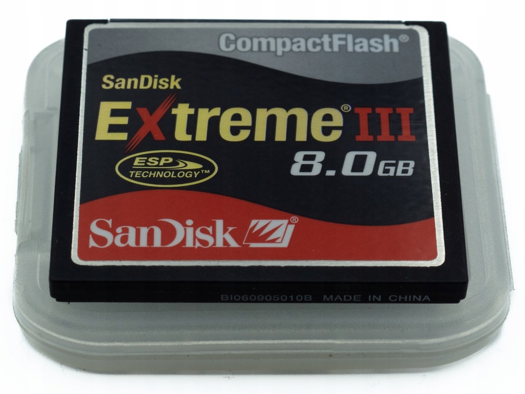 KARTA PAMIĘCI SANDISK EXTREME III 8GB 30MB/S COMPACTFLASH BI060905010B