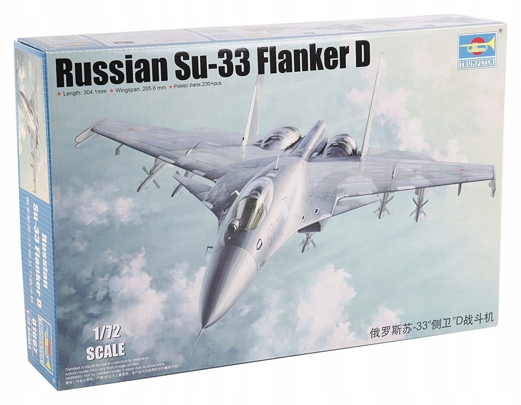 TRUMPETER RUSSIAN SU-33 FLANKER D 01667 SKALA 1:72