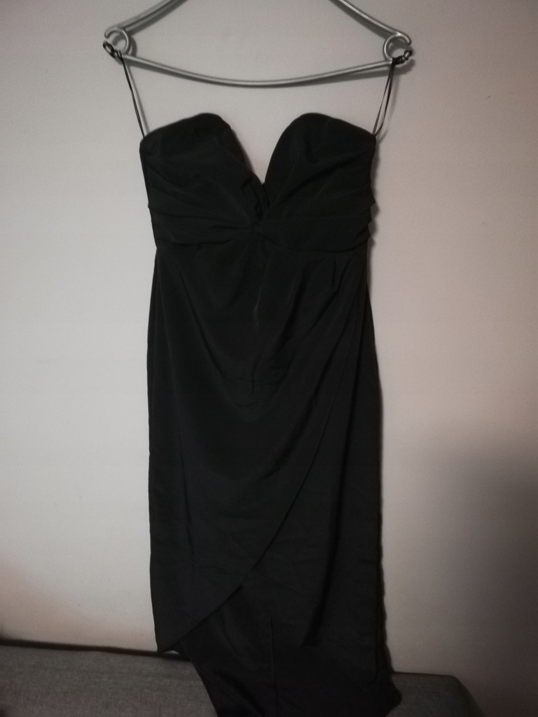Seksowna czarna asymetryczna sukienka H&M S