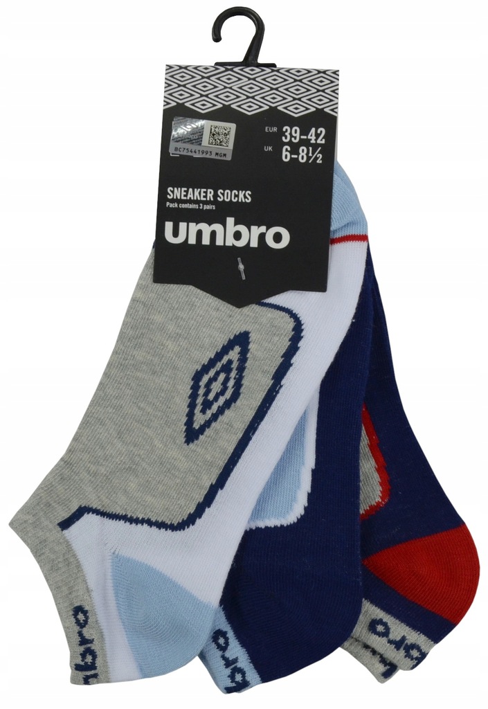 UMBRO Skarpety stópki 3pak męskie, szare roz.43/46