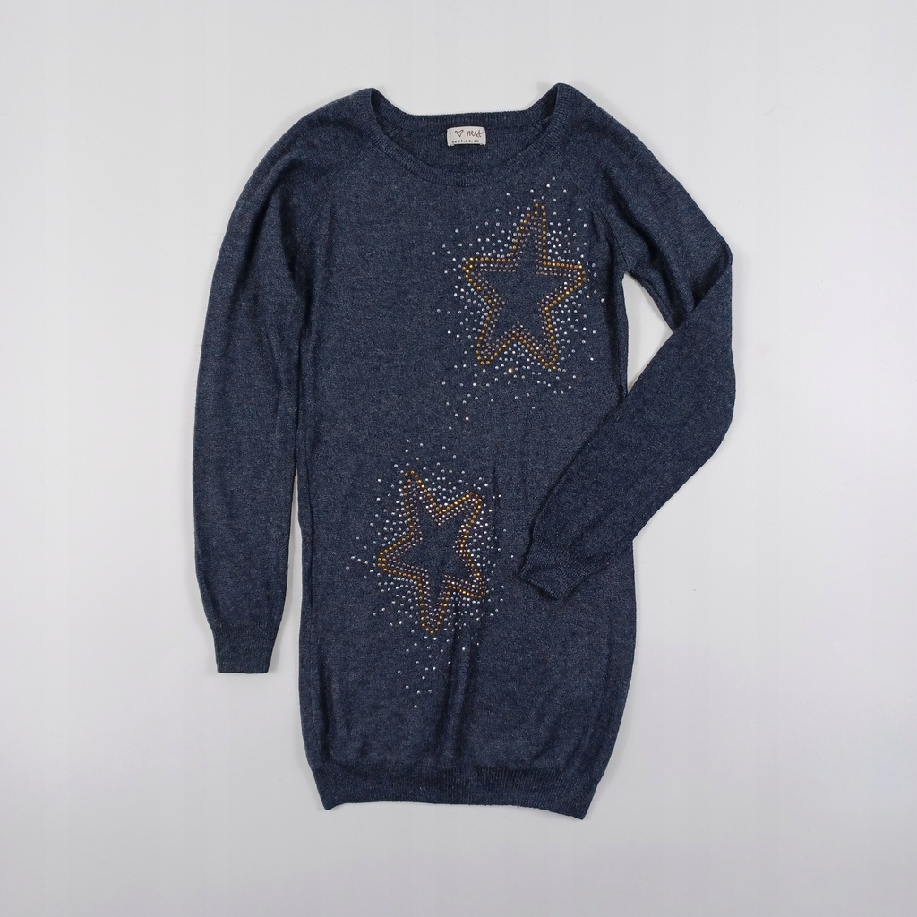 Tunika długi sweterek 140 Next gwiazdy z wiskozy