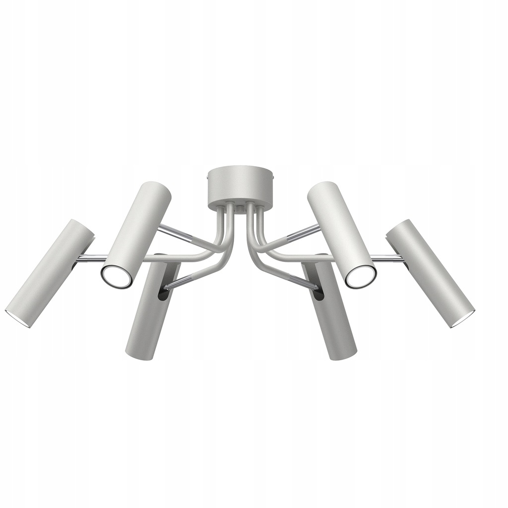Lampa sufitowa reflektorki minimalistyczna szara chrom 6 pkt Luminex