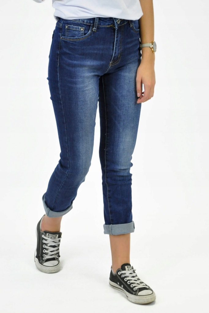 Niebieskie jeansy damskie Shiny Design XS