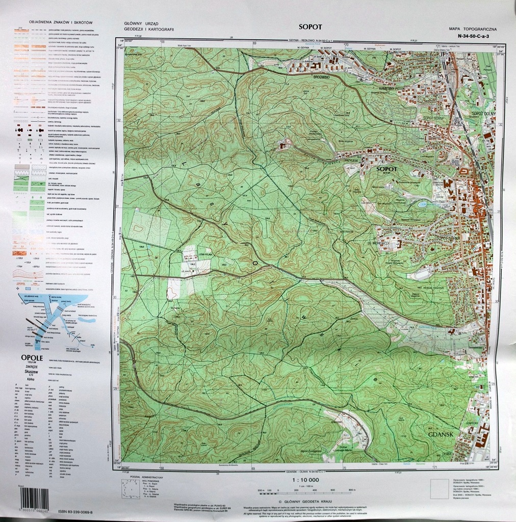 Mapa topograficzna 1:10 000. Poznań i inne