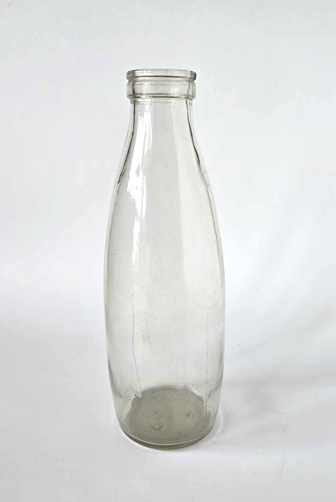 Butelka po mleku vintage PRL bezbarwna 1 l