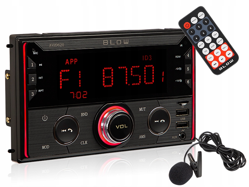 Radio blow avh-9620 2din rds rgb mp3/usb/micro sd/bluetooth