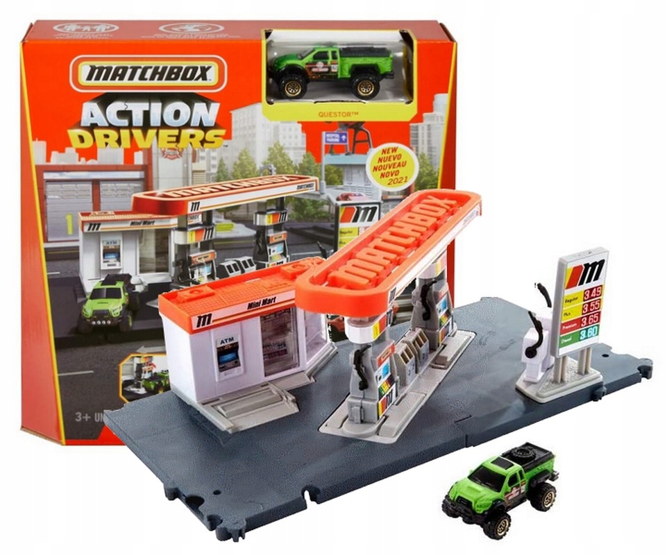 MATCHBOX ZESTAW PRAWDZIWE PRZYGODY stacja benzynow 11843613385 oficjalne archiwum Allegro