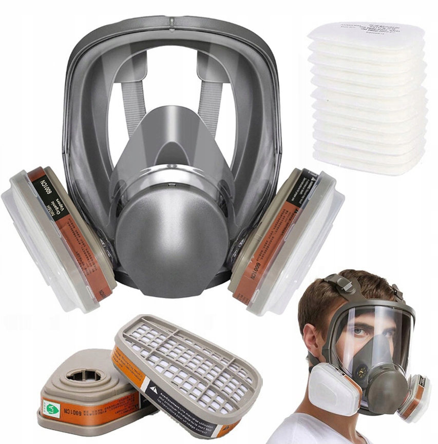 PÓŁMASKA 6800 MASKA GAZOWA+10FILTRÓW BAWEŁNIANYCH OCHRONNYCH