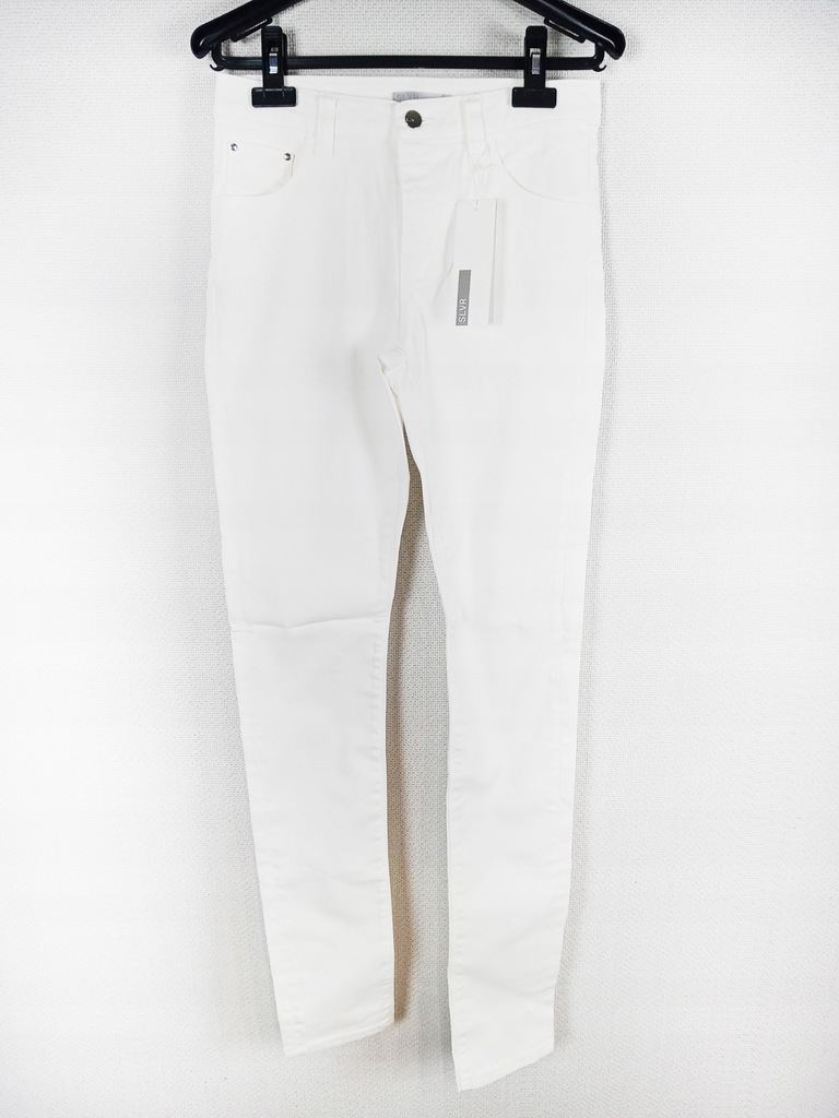 Adidas silver jeansy białe 27