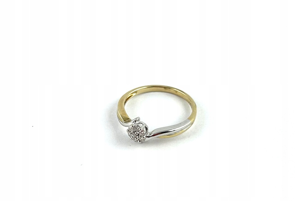 Złoty pierścionek z brylantem p585 1,78g