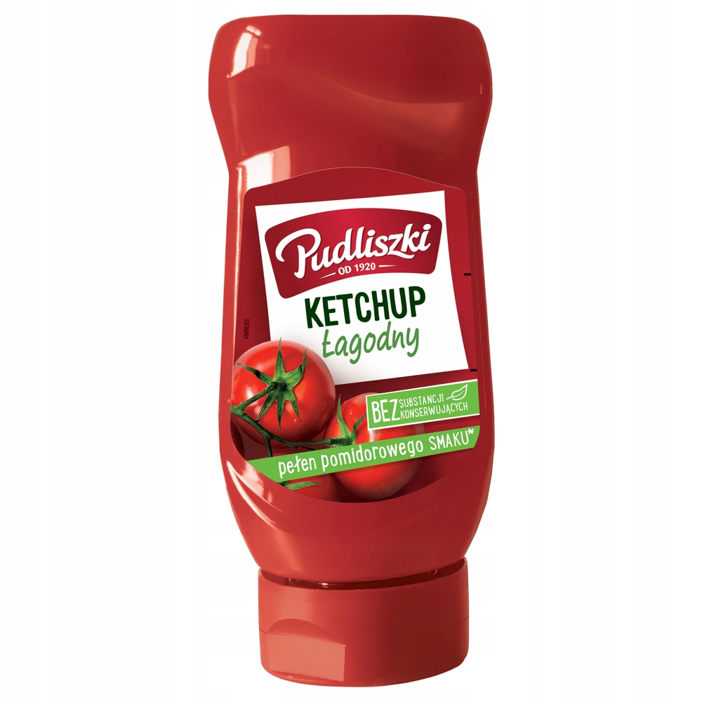 Pudliszki ketchup łagodny bez konserwantów 480g