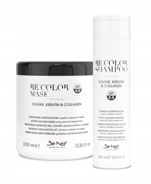 BE COLOR ZESTAW MASK+SZAMPON ODBUDOWA 1000ML+300ML