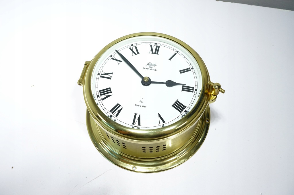 Klasyczny Zegar Okrętowy Marynistyczny SCHATZ 1881 Ocean-Quartz Ship's Bell