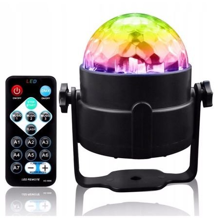 Projektor RGB LED Kula Disco + pilot na imprezę