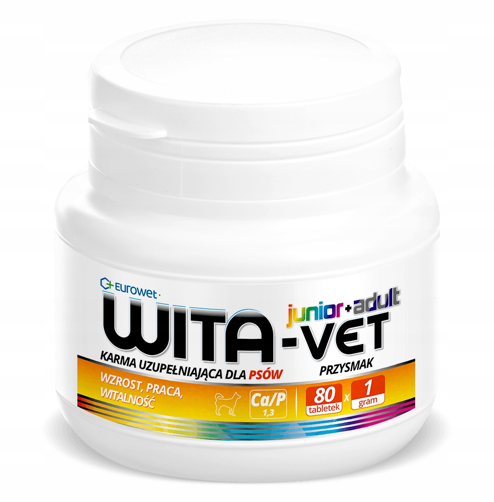EUROWET Wita-Vet Ca/P=1.3 witaminy dla psów 1g 80t