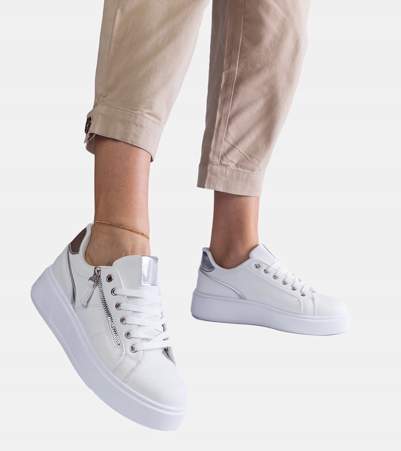 Sneakersy sportowe damskie biale buty 31130 rozmiar 37