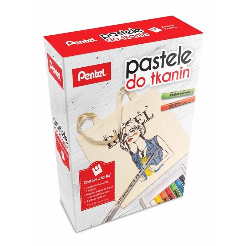 Zestaw PENTEL pastele do tkanin + torba