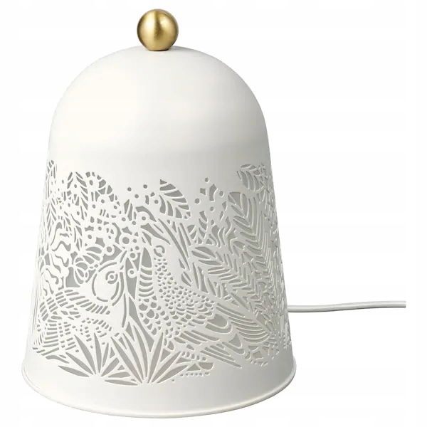IKEA SOLSKUR Lampa stołowa LED biały kolor mosiądz
