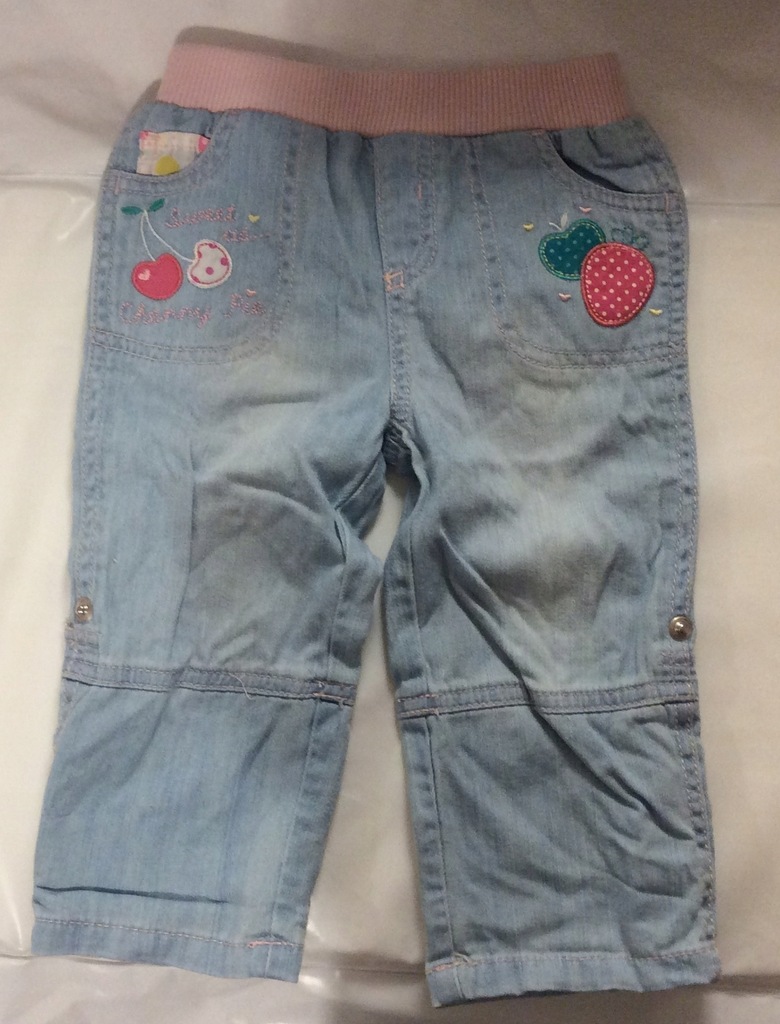 MOTHERCARE JASNE NIEBIESKIE JEANSY NA GUMCE 80