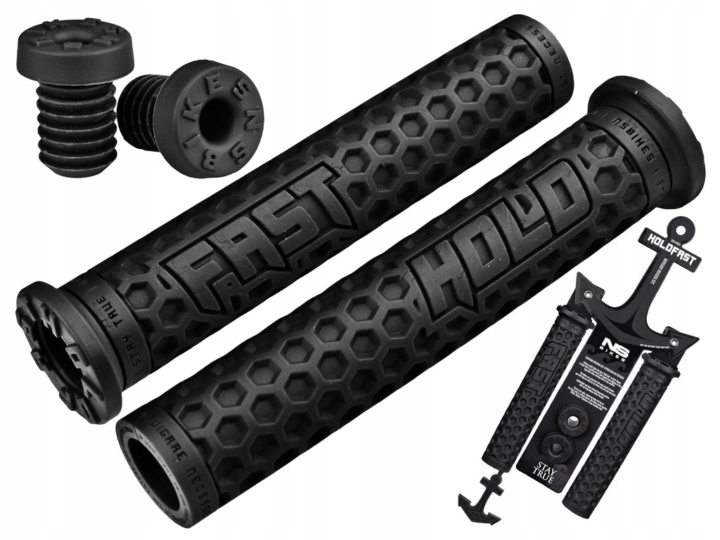 GRIPY NS BIKES HOLD FAST UNLOCKED CZARNE 160 MM