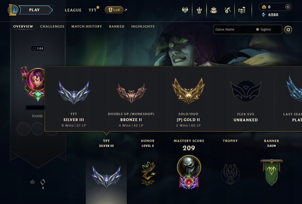 Konto lol EUNE Skiny 99 Championów TFT Skiny