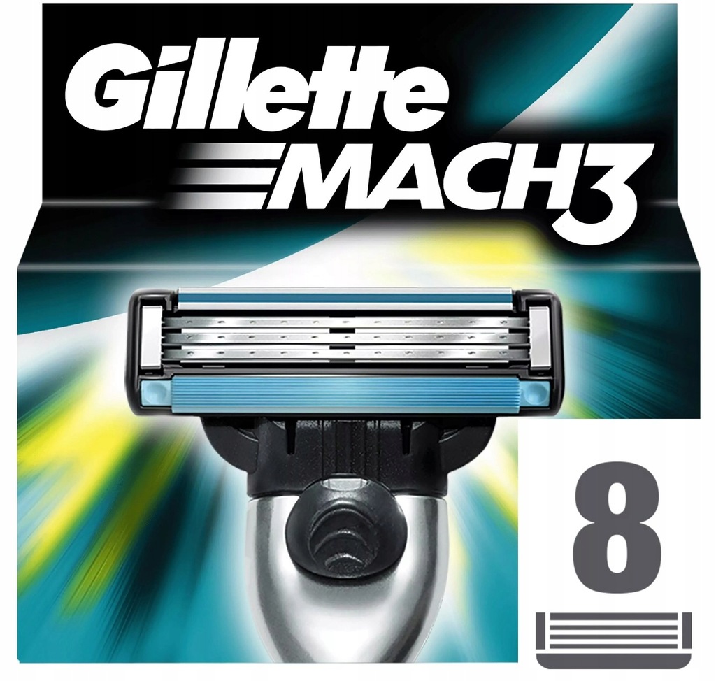 Gillette MACH3 ORYGINALNE OSTRZA 8szt z NIEMIEC