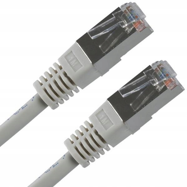 Przewód LAN FTP patchcord, Cat.5e, RJ45 M - RJ45 M, 2 m, chroniony, szary,