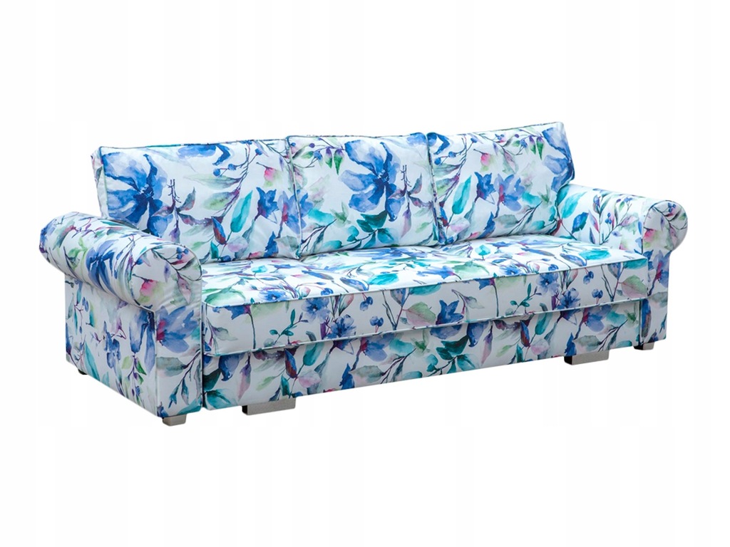 Sofa Rozkładana w Kwiaty z Podukszami GR3