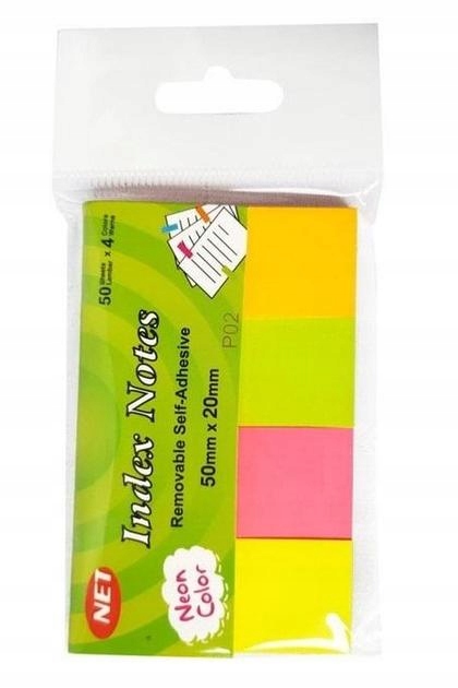 Zakładki indeksujące neon 4x50K /NET