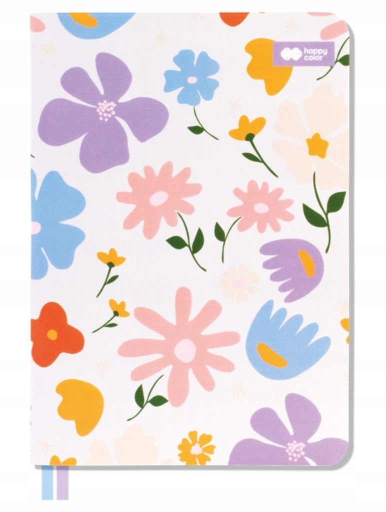 Notes BLOOM-Pastel, A5, 80 ark, kratka, 80g/m2, wstążki, Happy Color