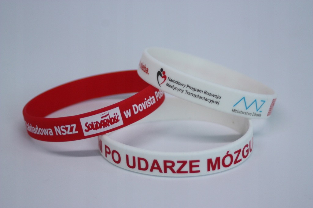 Opaski silikonowe reklamowe 250 sztuk z nadrukiem
