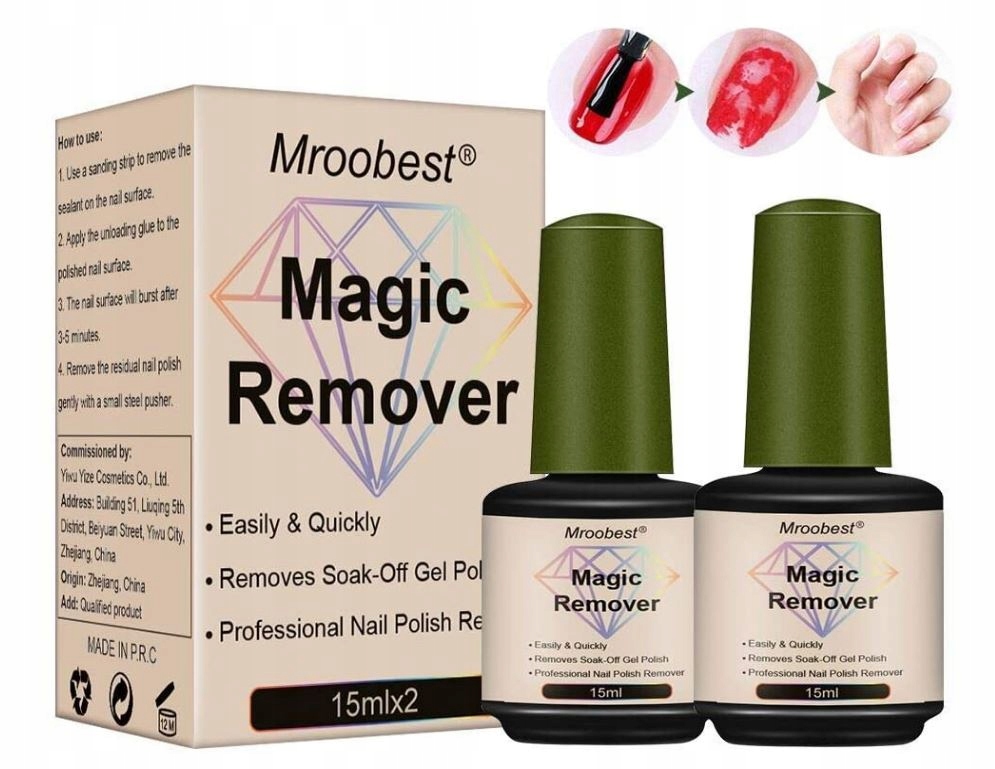 X2717 mroobest magiczny zmywacz do paznokci 2x15ml