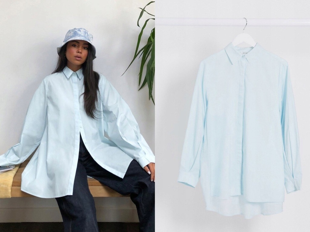 Monki Gerri Jasnoniebieska bluzka oversize L