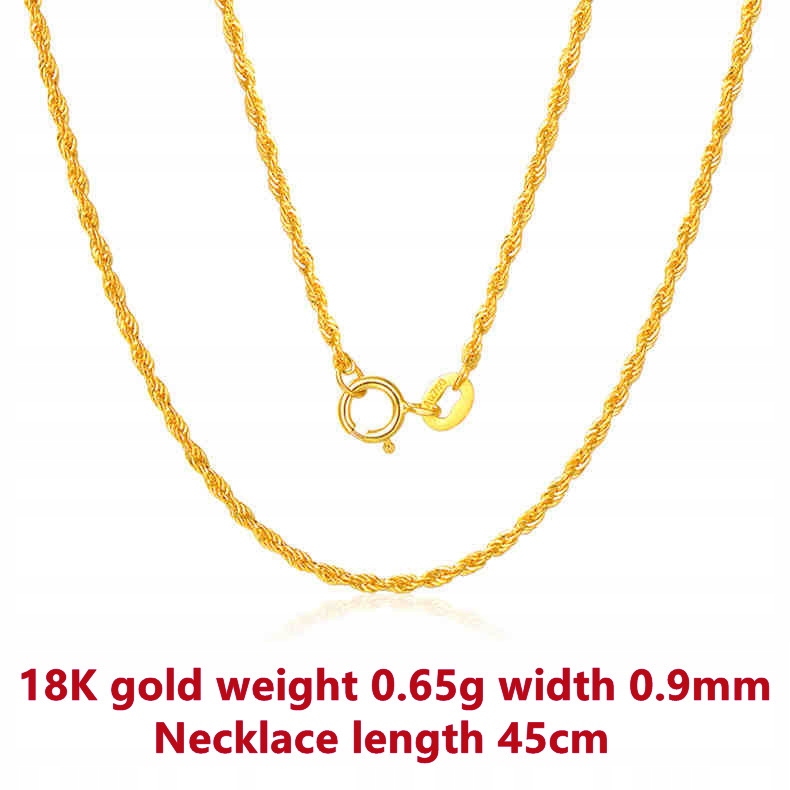 TIYINUO Real 18K Gold Women's Necklace AU750 With