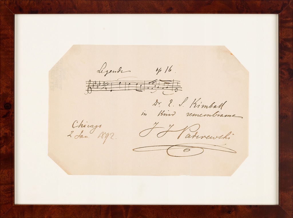 Ignacy Jan PADEREWSKI (1860-1941) "Legende Op.16" ODRĘCZNY ZAPIS NUTOWY