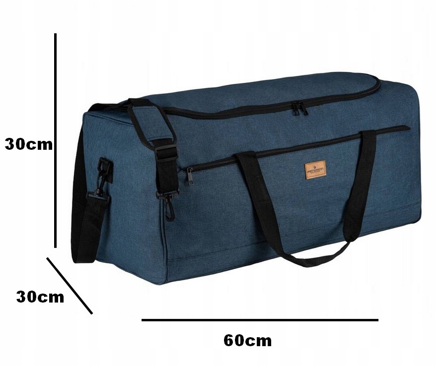Granatowa duża XL worek torba podróżna lekka materiałowa 60 l pojemna