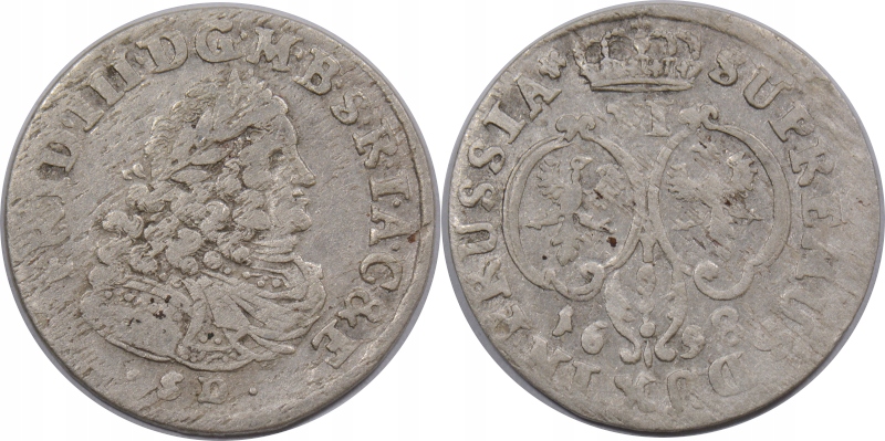 40EP. PRUSY FRYDERYK WILHELM SZÓSTAK 1698 SD