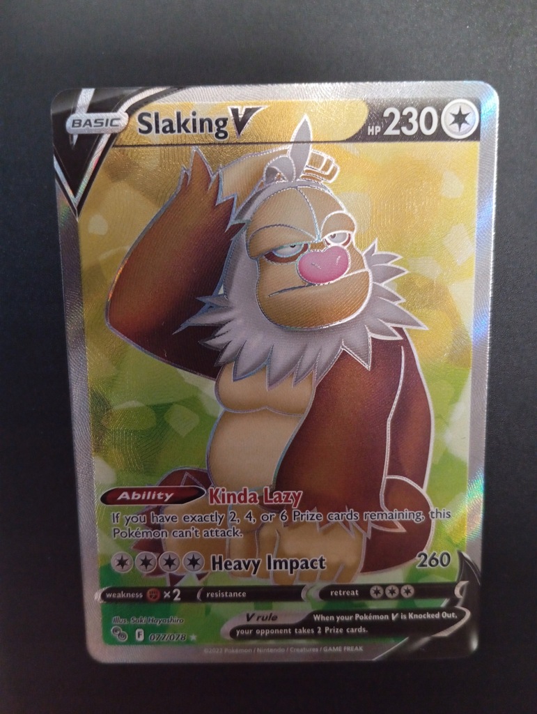 Slaking V FULL ART Pokemon go 2022 rok 077/078 POKEMON TCG