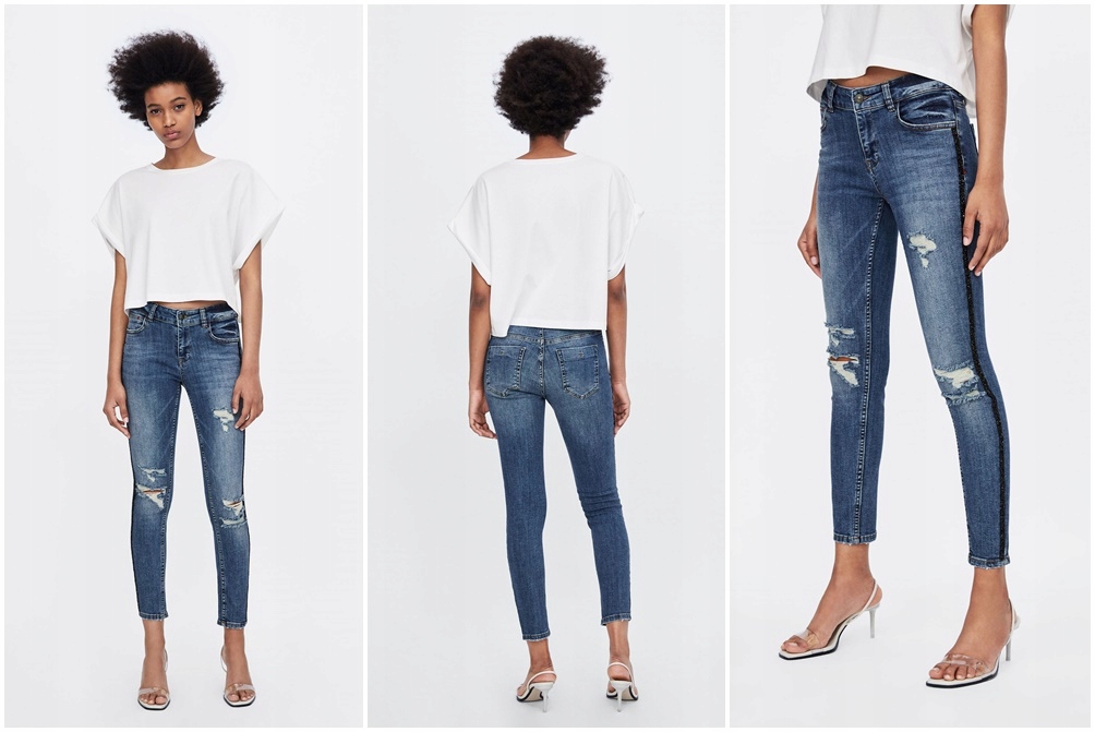 R3M122 ZARA _FZ2 SPODNIE JEANS SKINNY ZDOBIENIA_34